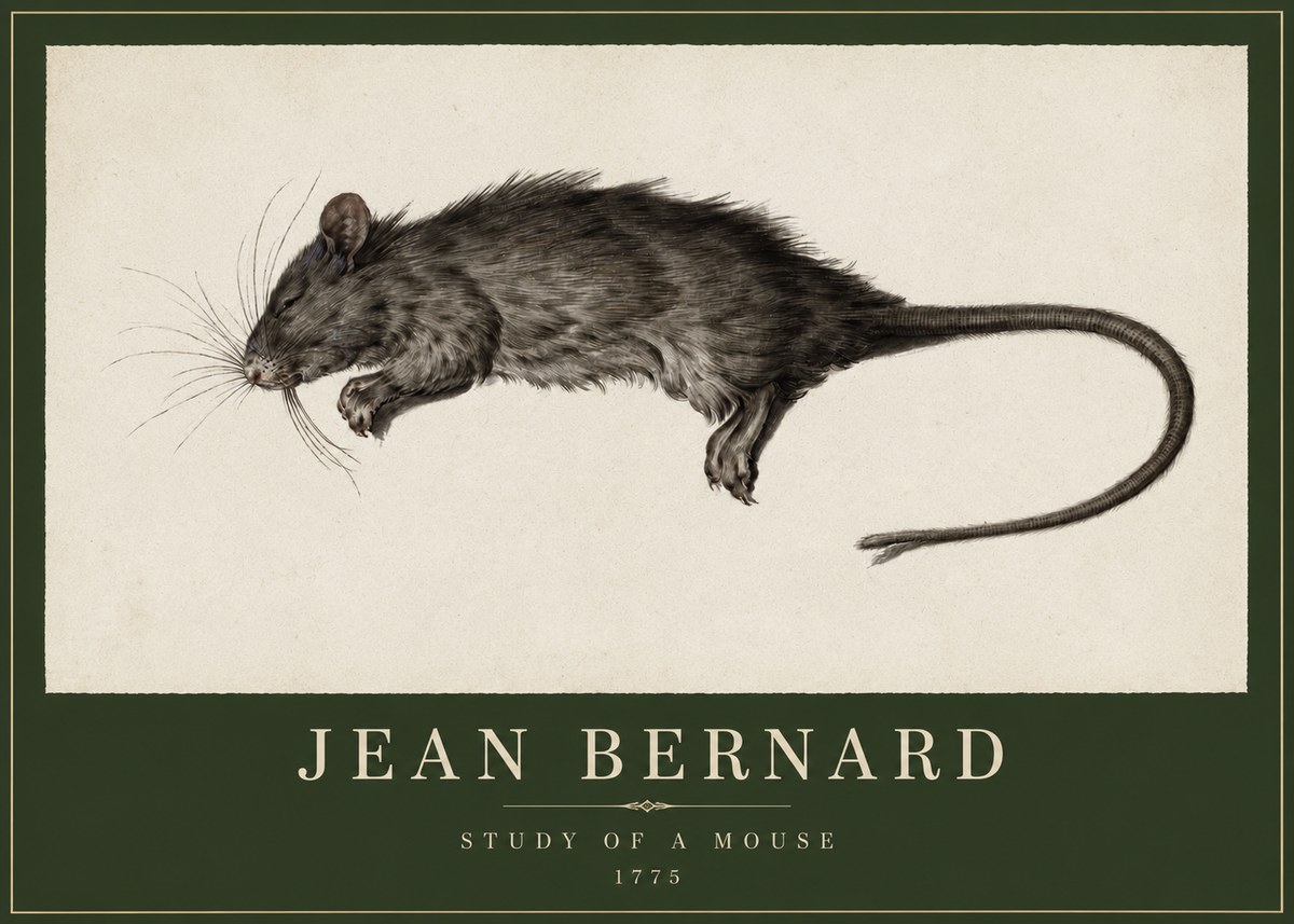 Jean Bernard Study of a Mouse II No2 - Plakat