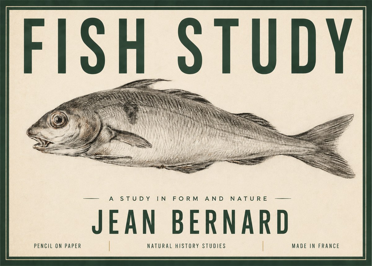Jean Bernard Fish Study III No3 - Plakat