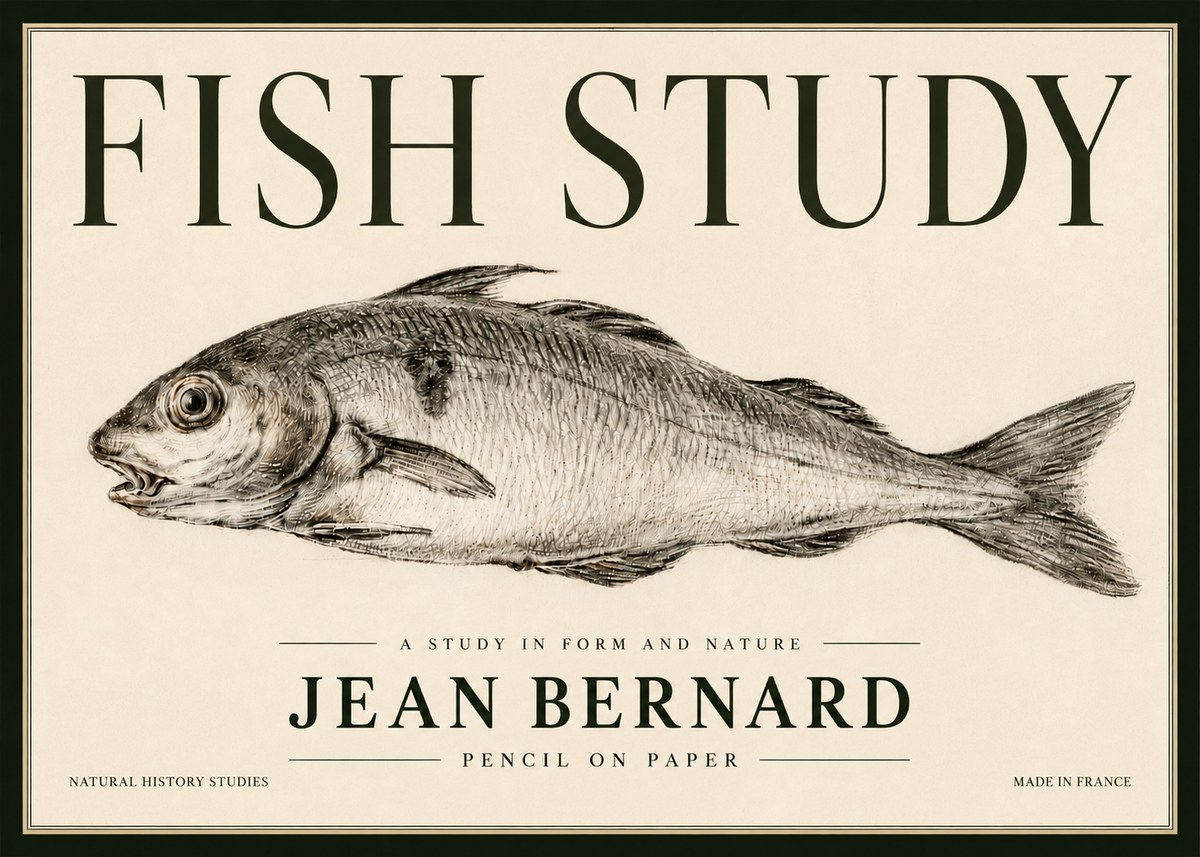 Jean Bernard Fish Study III No6 - Plakat