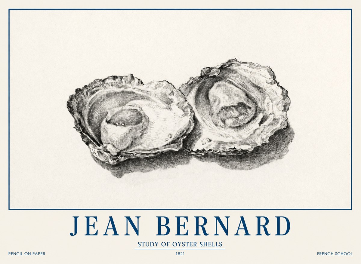 Jean Bernard Study of Oyster Shells No1 - Plakat
