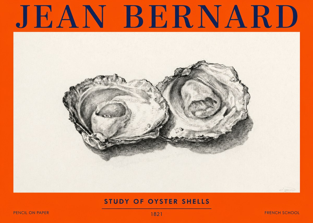 Jean Bernard Study of Oyster Shells No2 - Plakat