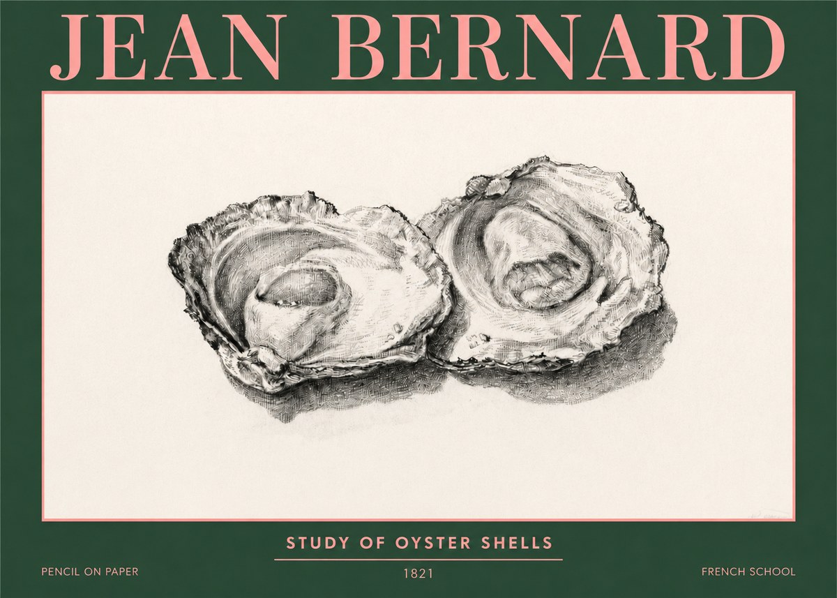 Jean Bernard Study of Oyster Shells No3 - Plakat