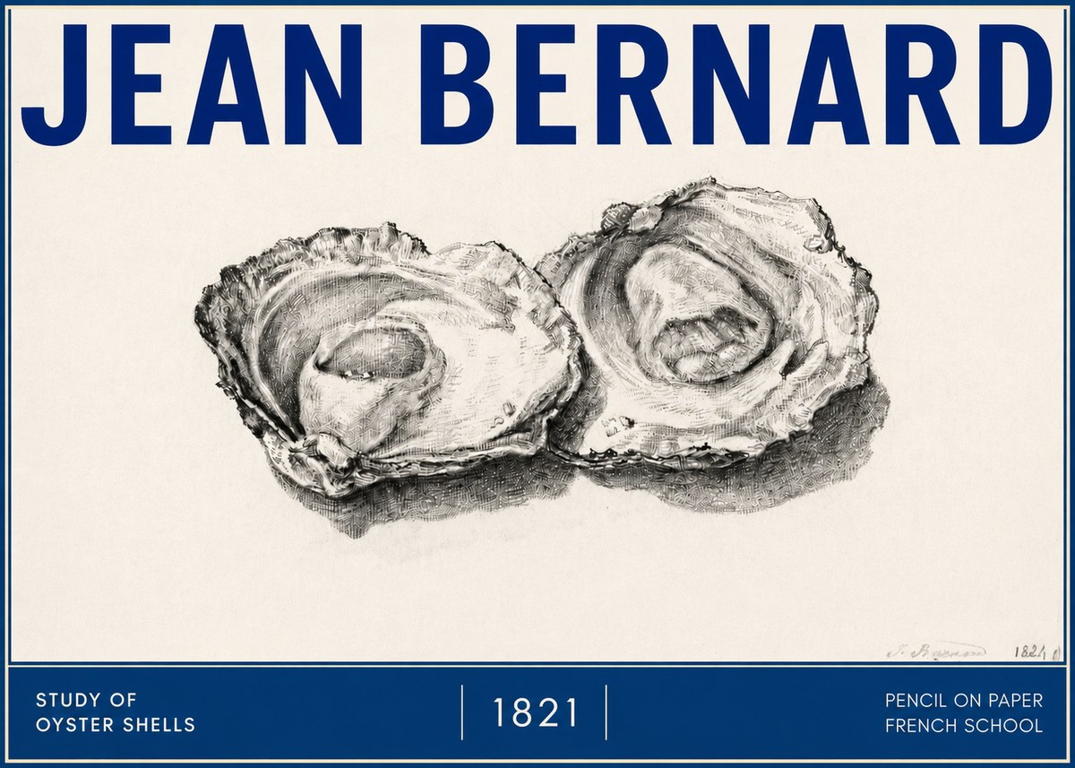 Jean Bernard Study of Oyster Shells No4 - Plakat