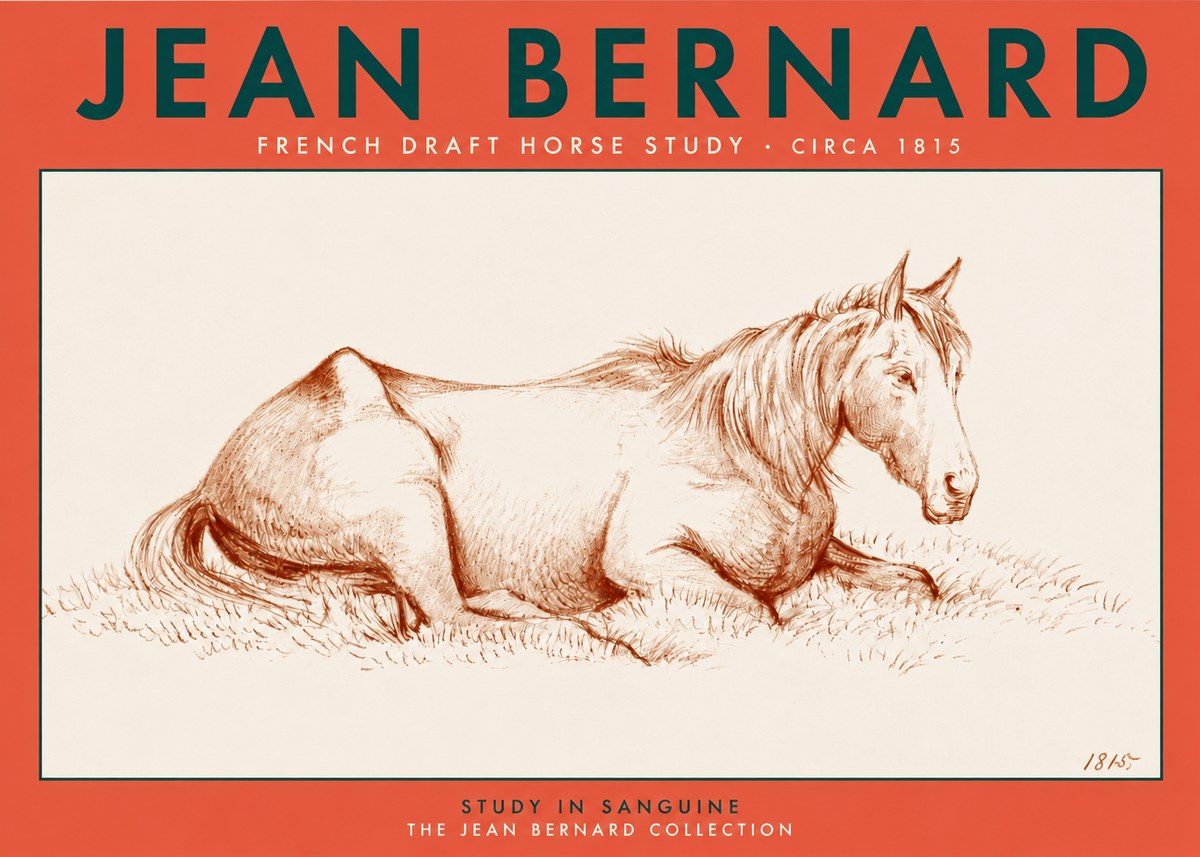 Jean Bernard Reclining Horse No4 - Plakat