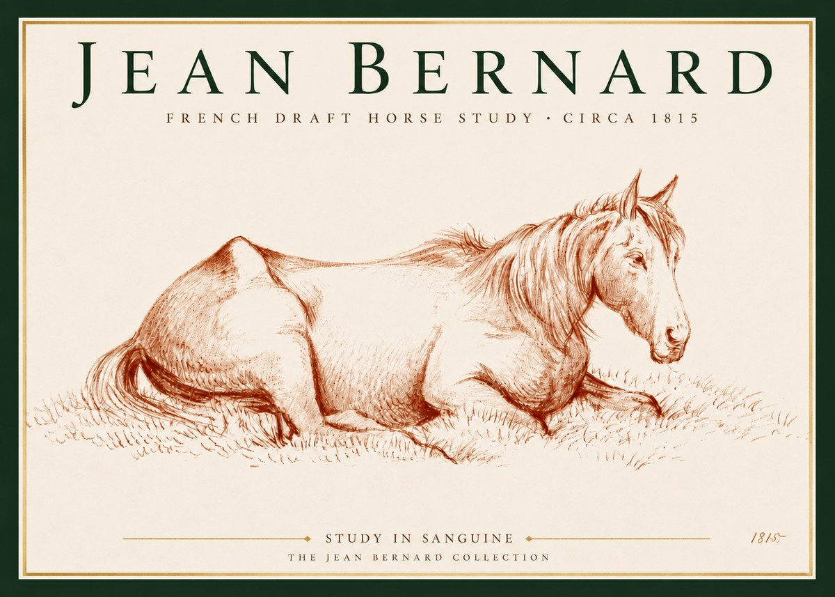 Jean Bernard Reclining Horse No5 - Plakat