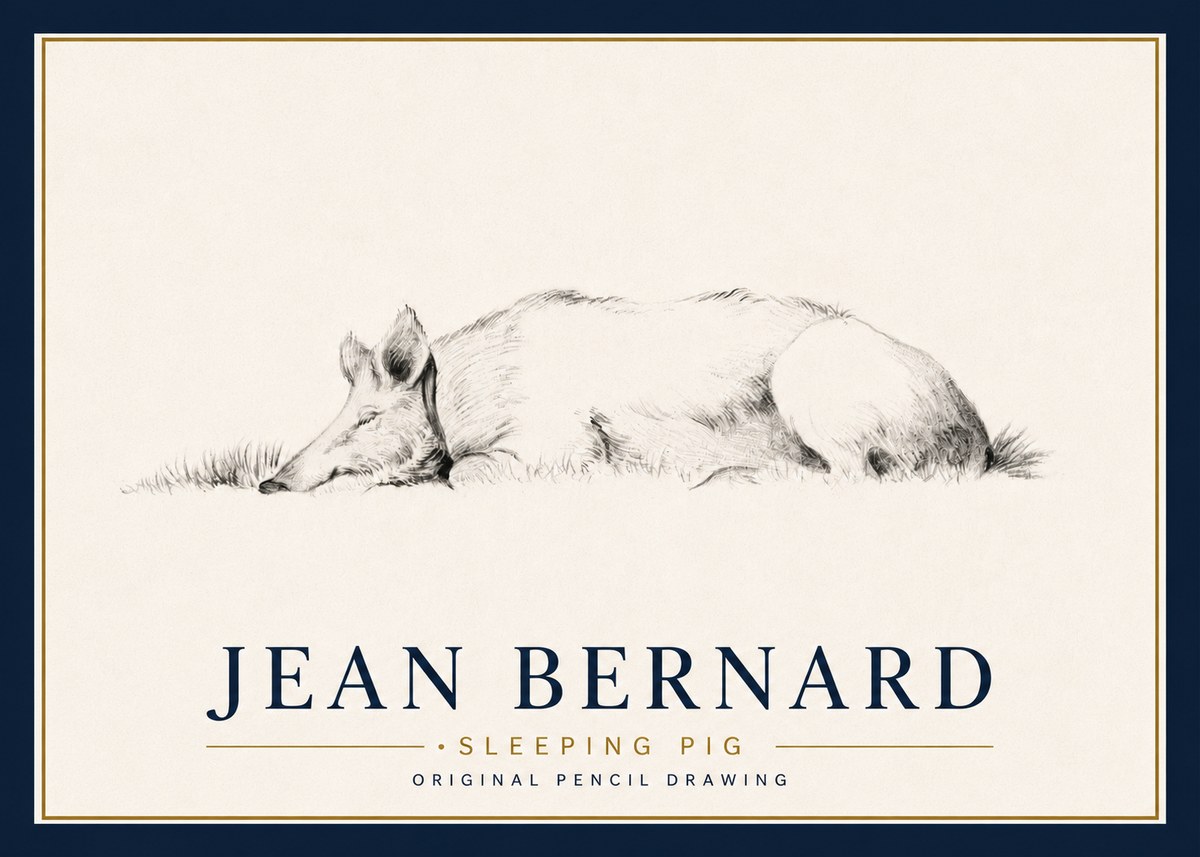 Jean Bernard Sleeping Pig II No4 - Plakat