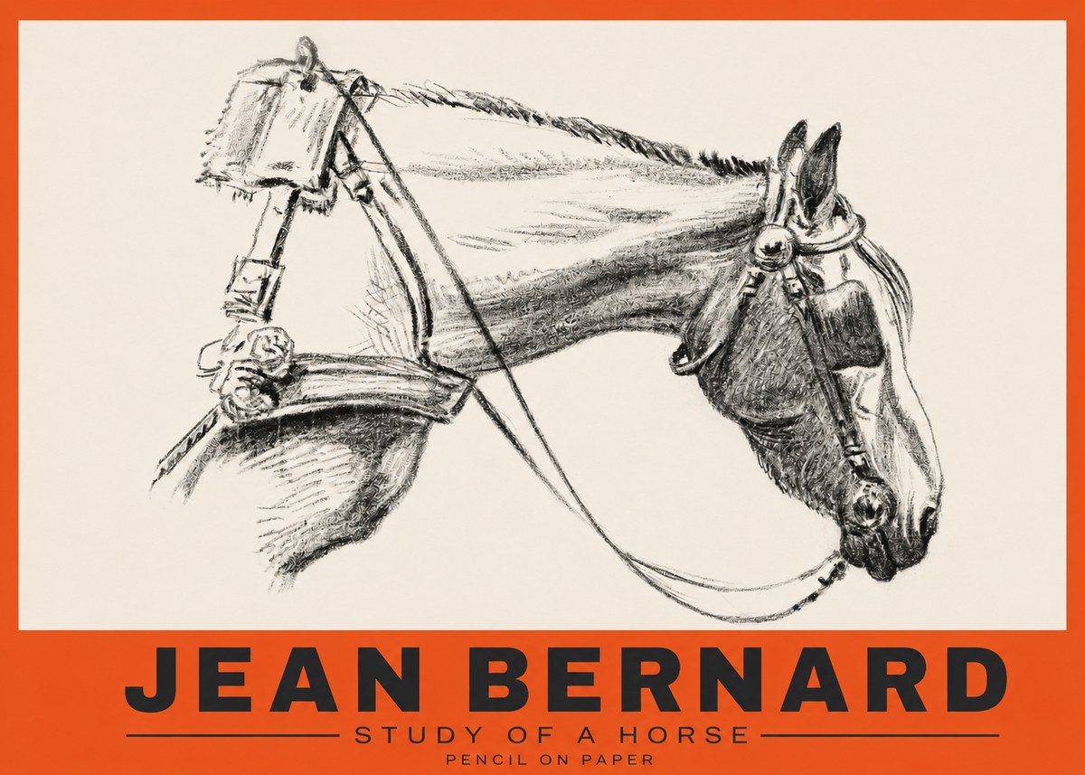 Jean Bernard Study of a Horse XVIII No3 - Plakat