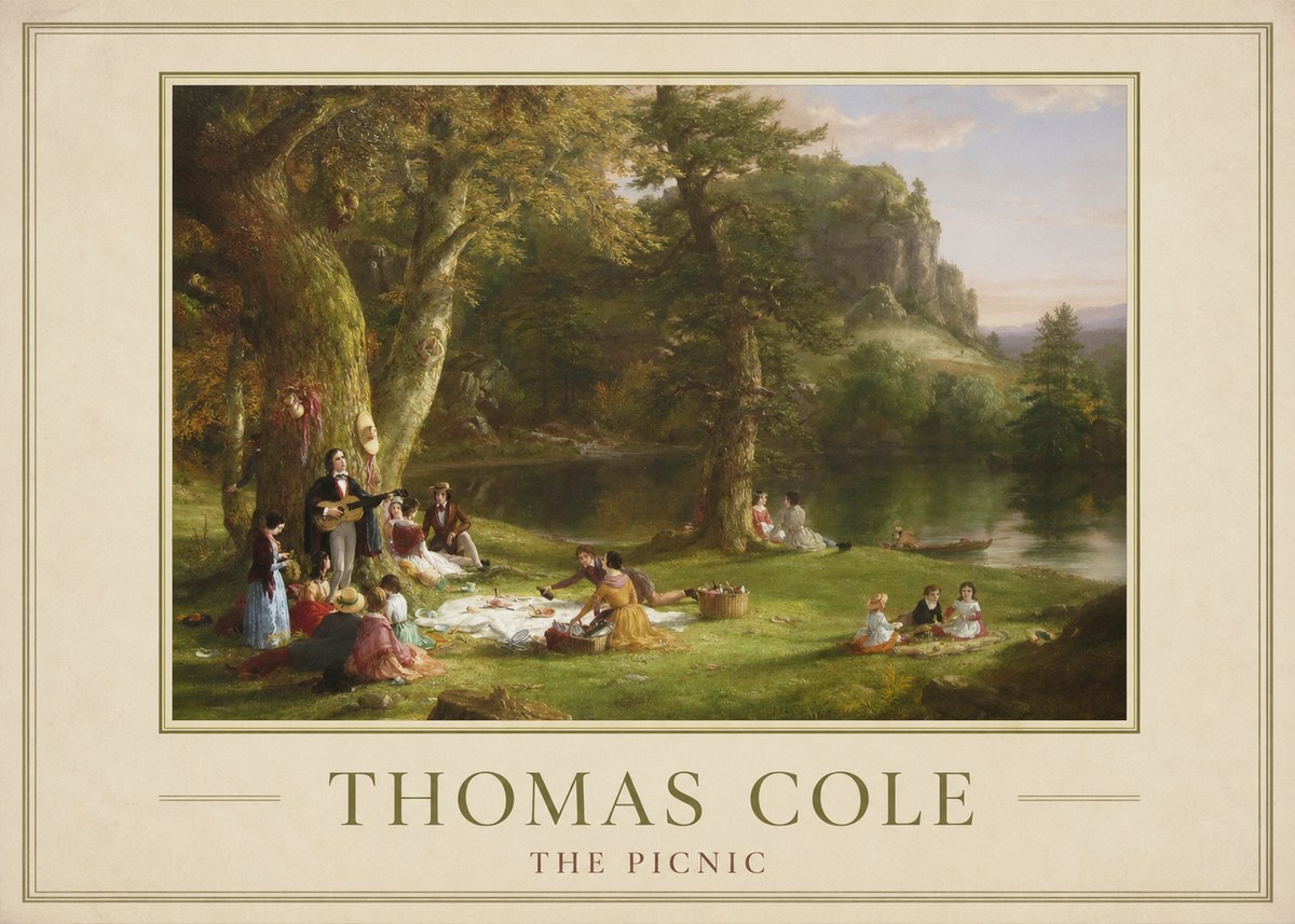 Thomas Cole The Picnic No1 - Plakat