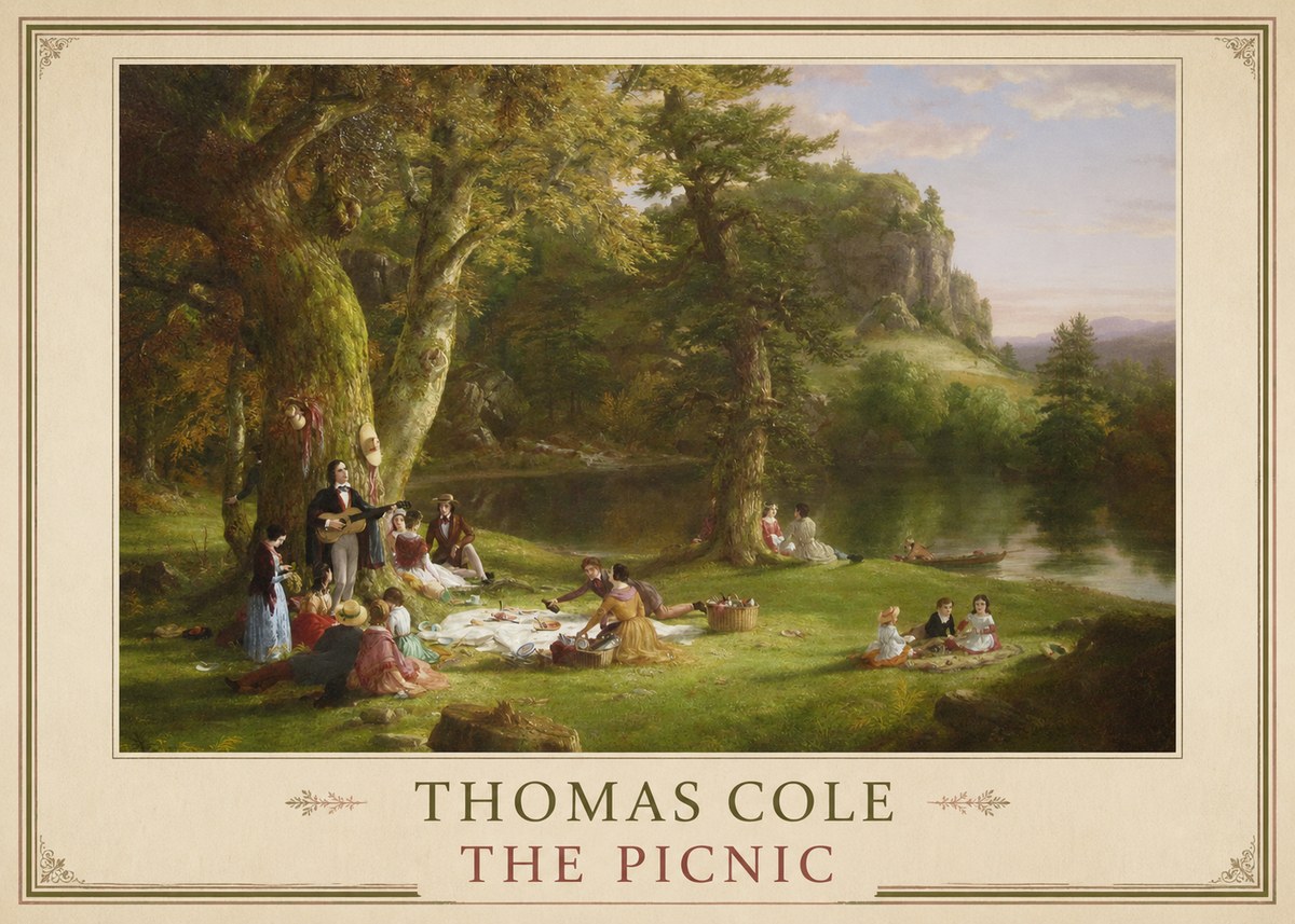 Thomas Cole The Picnic No2 - Plakat