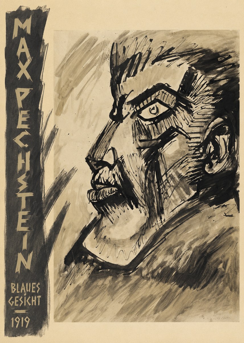 Max Pechstein Blaues Gesicht No2 - Plakat