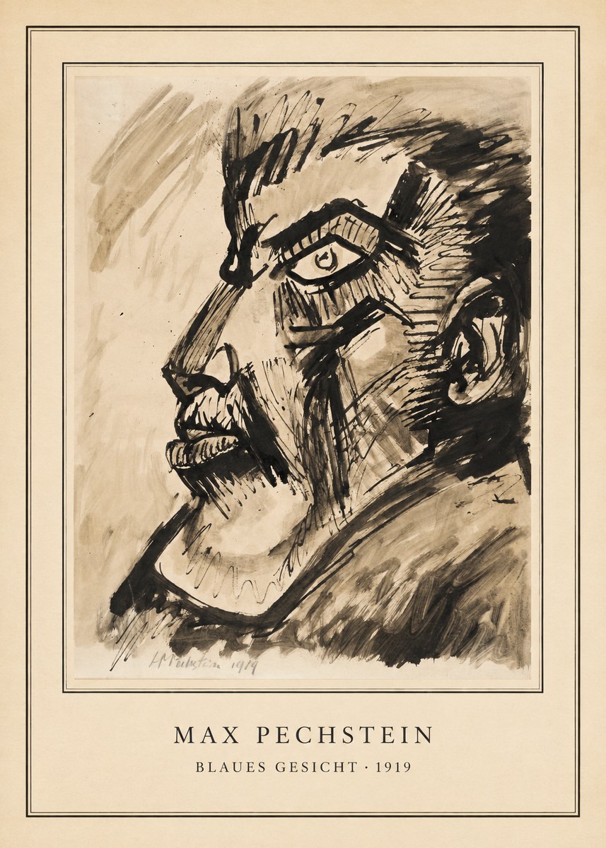 Max Pechstein Blaues Gesicht No5 - Plakat