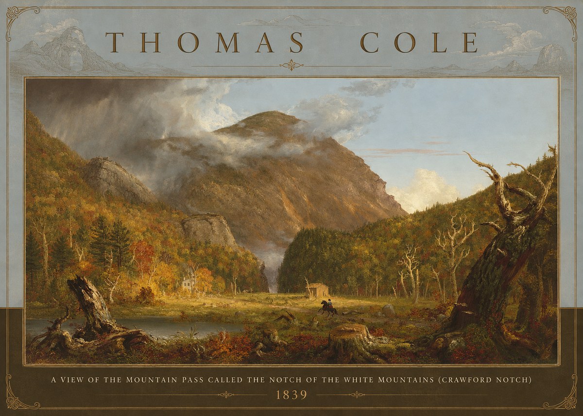 Thomas Cole A View of the Mountain Pass Called the Notch of the White Mountains (Crawford Notch) II No3 - Plakat