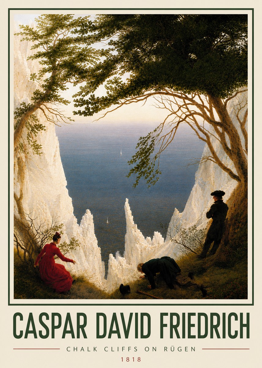 Caspar David Friedrich Chalk Cliffs on Rügen No5 - Plakat