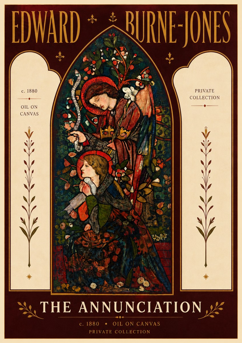 Edward Burne-Jones The Annunciation I No6 - Plakat