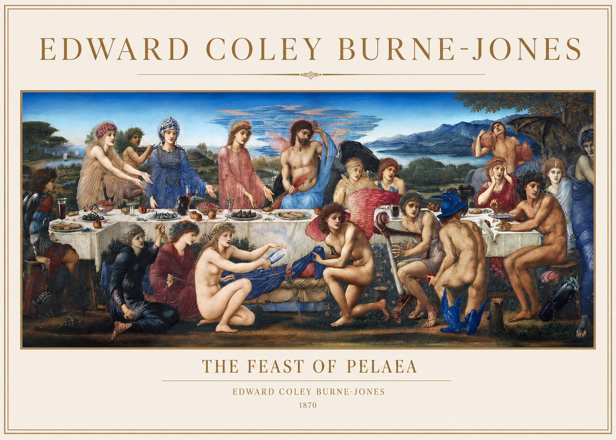 Edward Burne-Jones The Feast of Pelaea No1 - Plakat