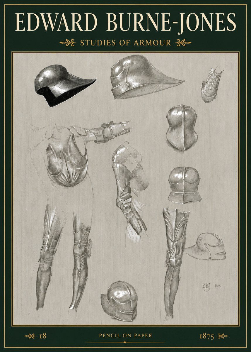 Edward Burne-Jones Studies of Armour No3 - Plakat