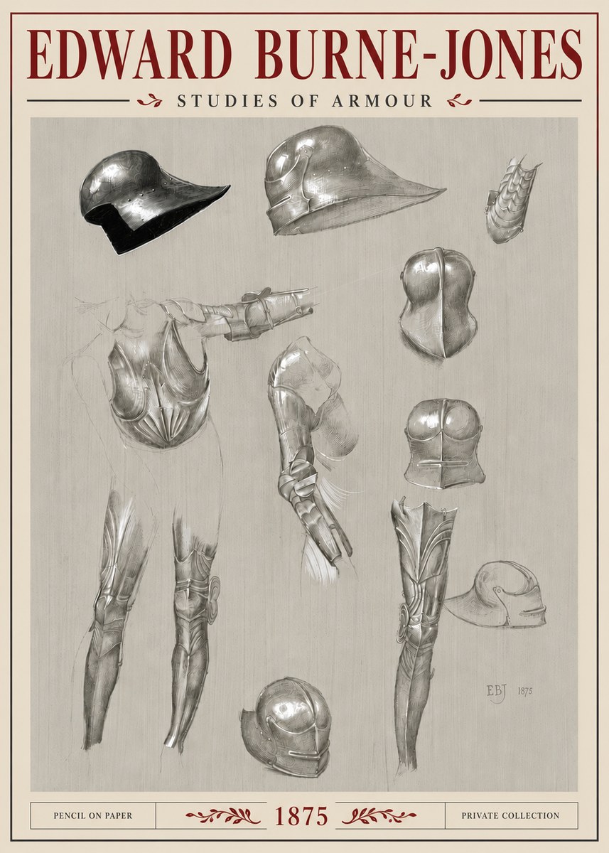 Edward Burne-Jones Studies of Armour No6 - Plakat