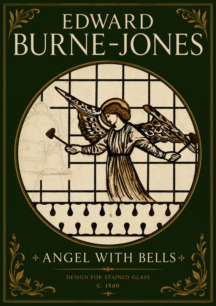 Edward Burne-Jones Angel with Bells (Study) No5 - Plakat