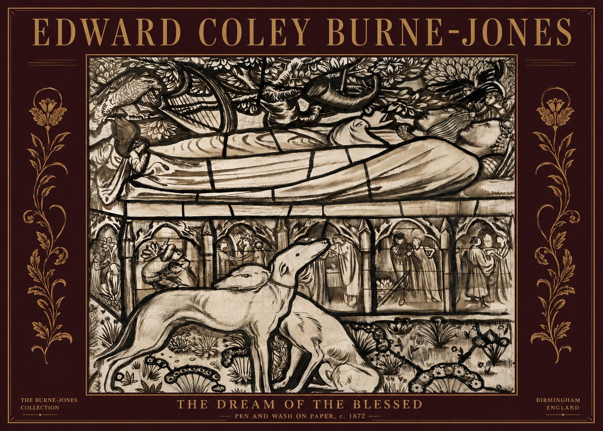 Edward Burne-Jones The Dream of the Blessed No5 - Plakat