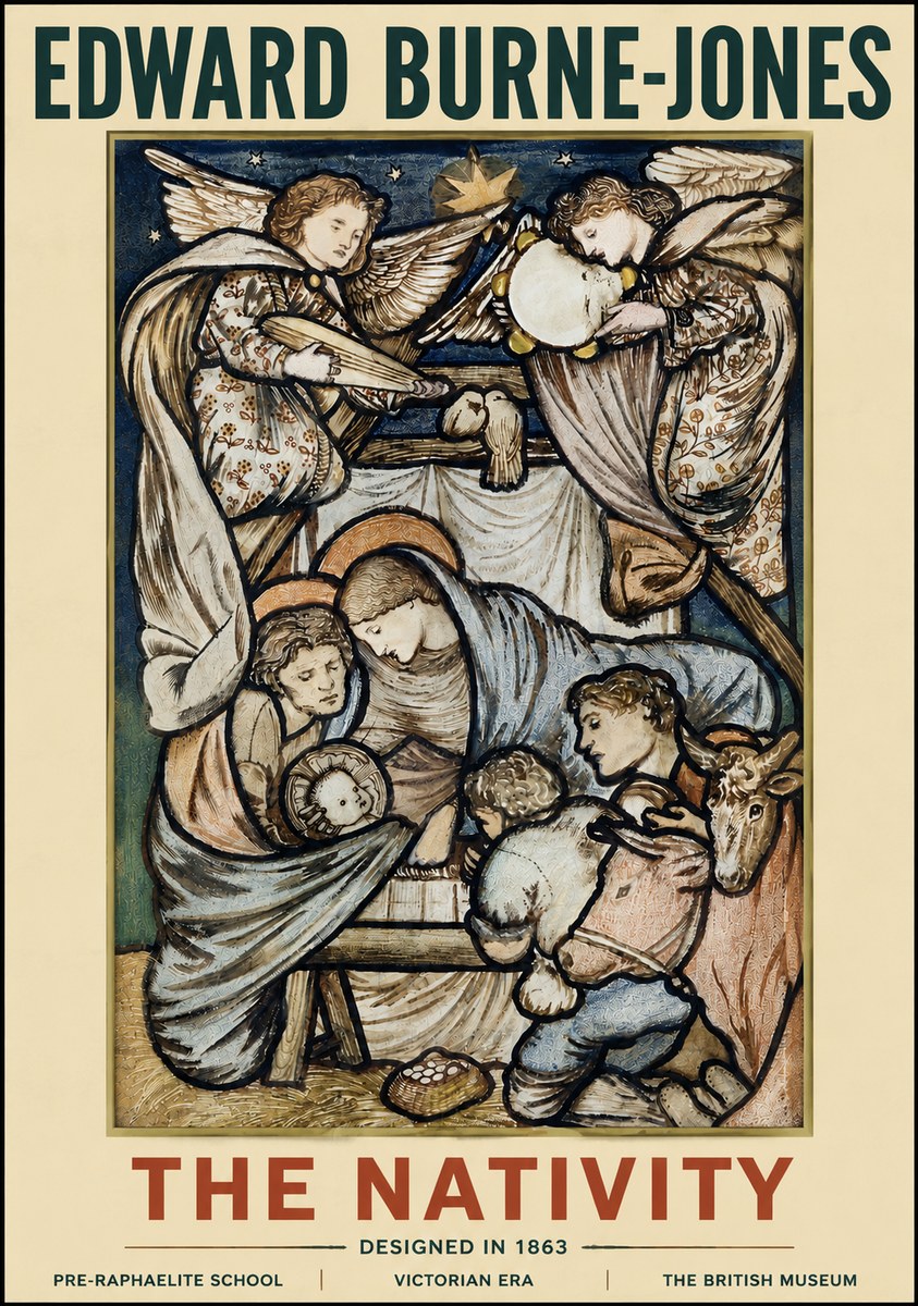 Edward Burne-Jones The Nativity No4 - Plakat