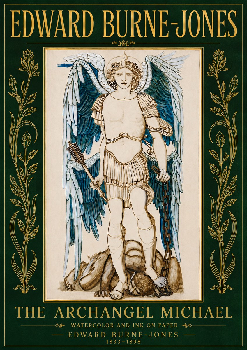 Edward Burne-Jones The Archangel Michael No4 - Plakat