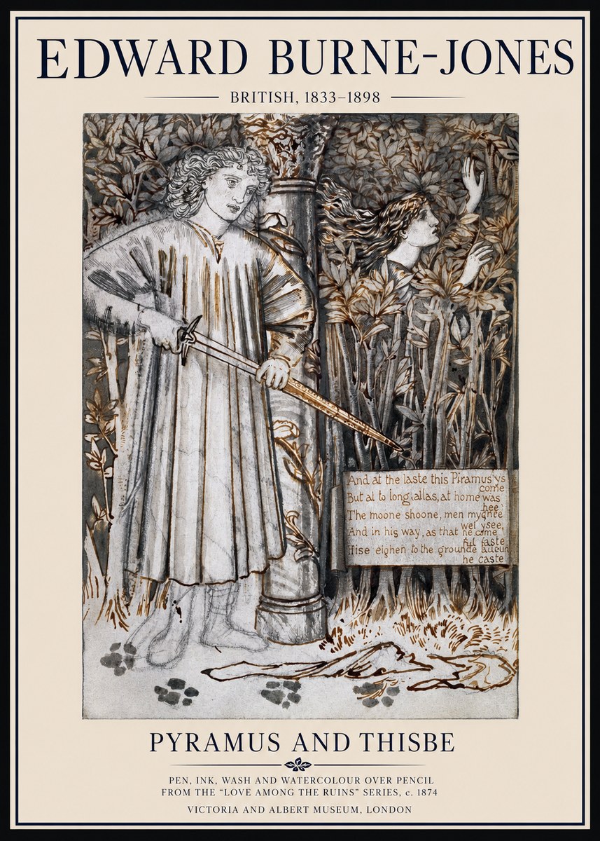 Edward Burne-Jones Pyramus and Thisbe No1 - Plakat
