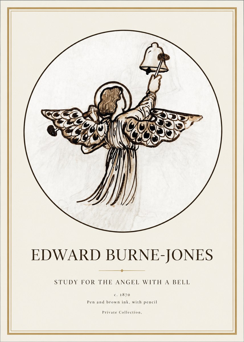Edward Burne-Jones Study for the Angel with a Bell No1 - Plakat