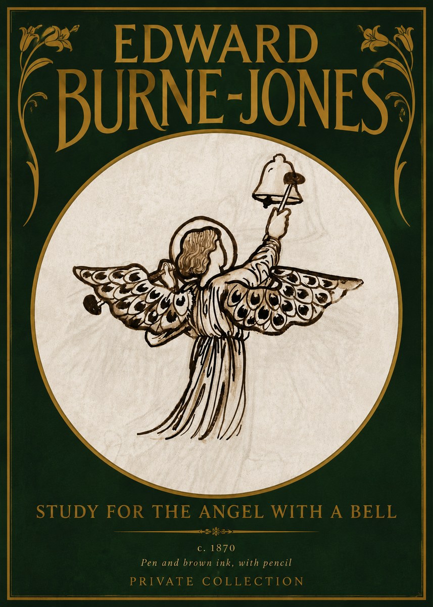 Edward Burne-Jones Study for the Angel with a Bell No4 - Plakat