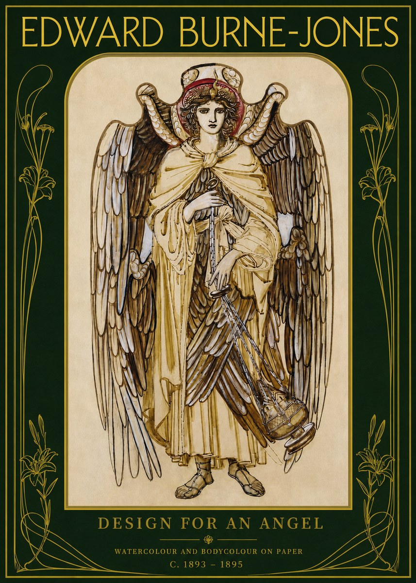 Edward Burne-Jones Design for an Angel No2 - Plakat