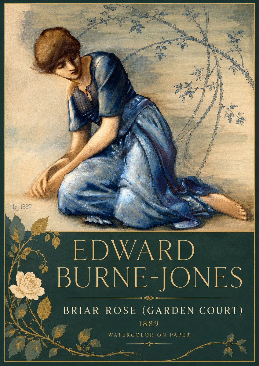 Edward Burne-Jones Briar Rose (Garden Court) No5 - Plakat
