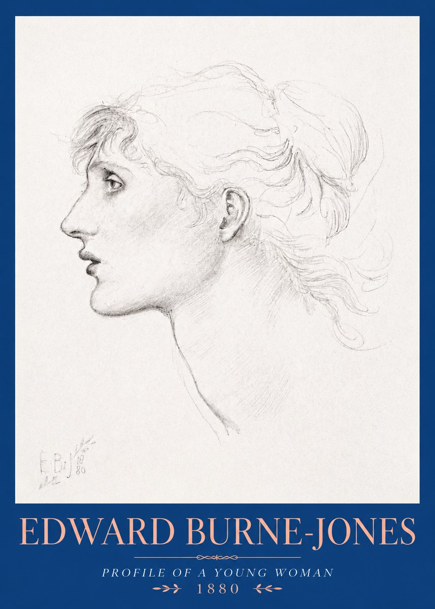 Edward Burne-Jones Profile of a Young Woman No2 - Plakat