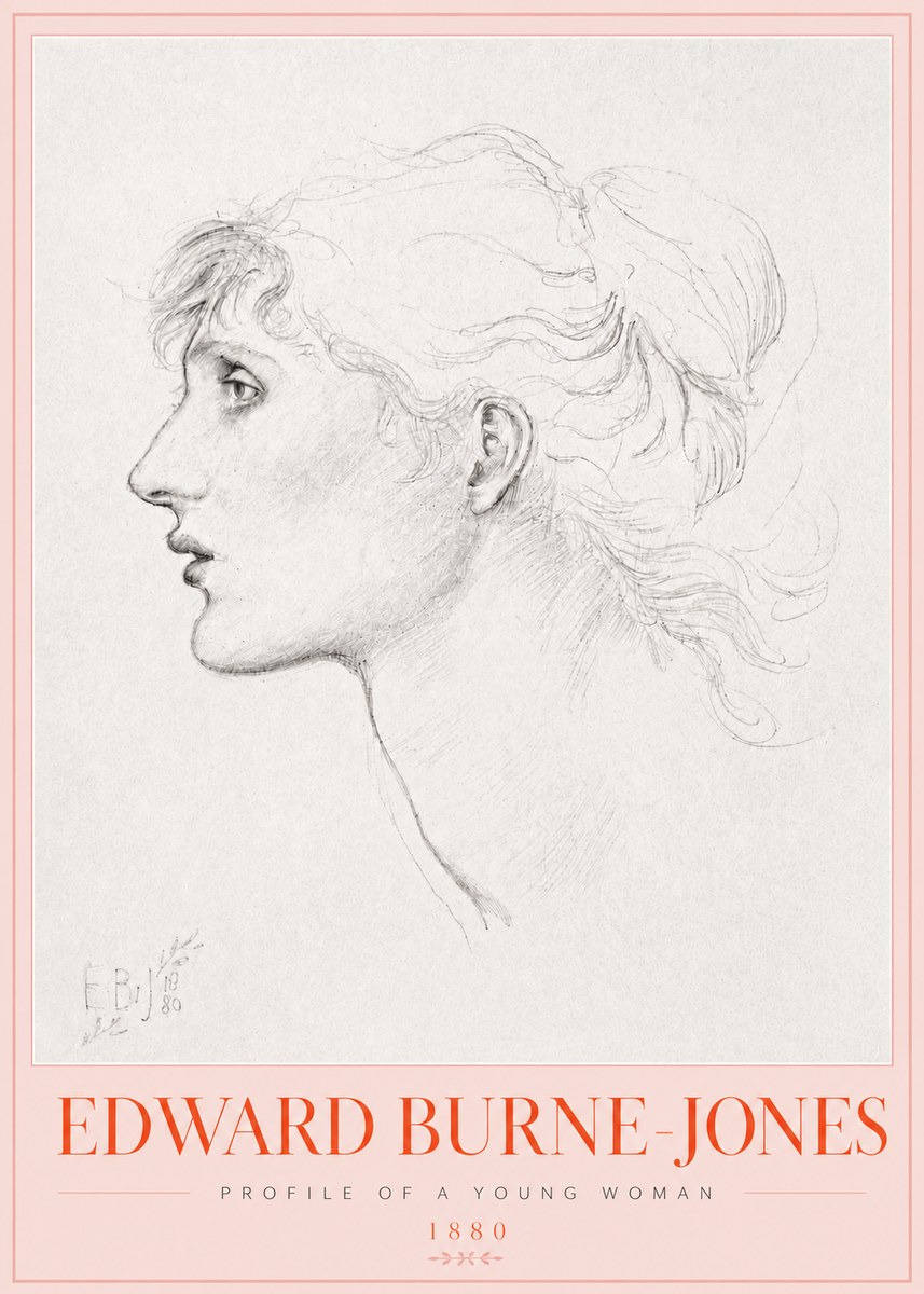 Edward Burne-Jones Profile of a Young Woman No3 - Plakat