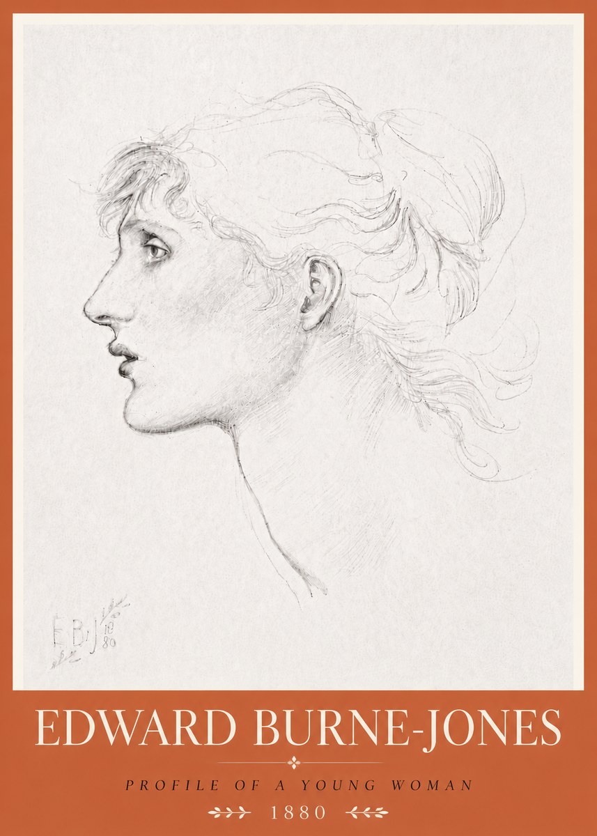 Edward Burne-Jones Profile of a Young Woman No6 - Plakat