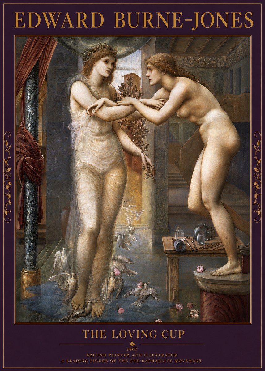 Edward Burne-Jones The Loving Cup No2 - Plakat