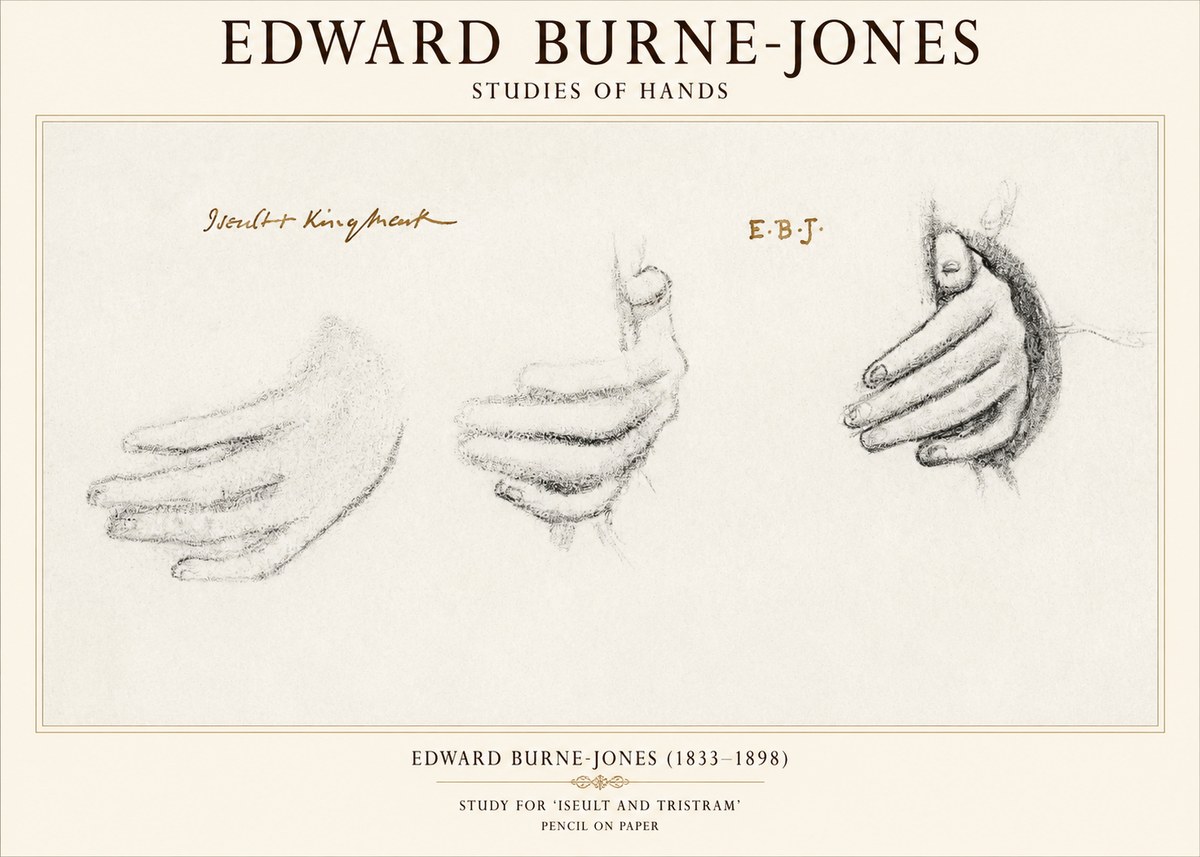 Edward Burne-Jones Study for 'Iseult and Tristram' No1 - Plakat