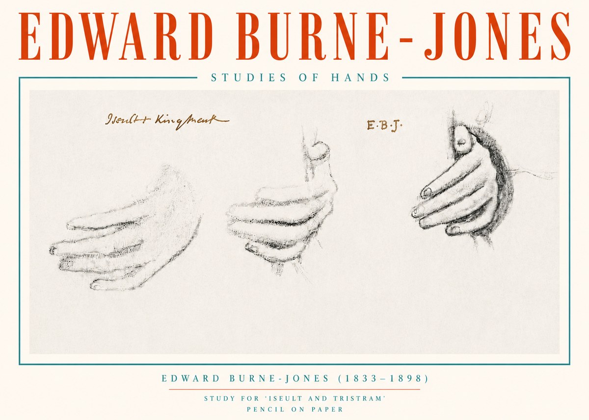Edward Burne-Jones Study for 'Iseult and Tristram' No4 - Plakat