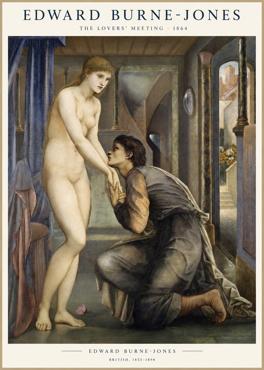 Edward Burne-Jones The Lovers' Meeting No1 - Plakat