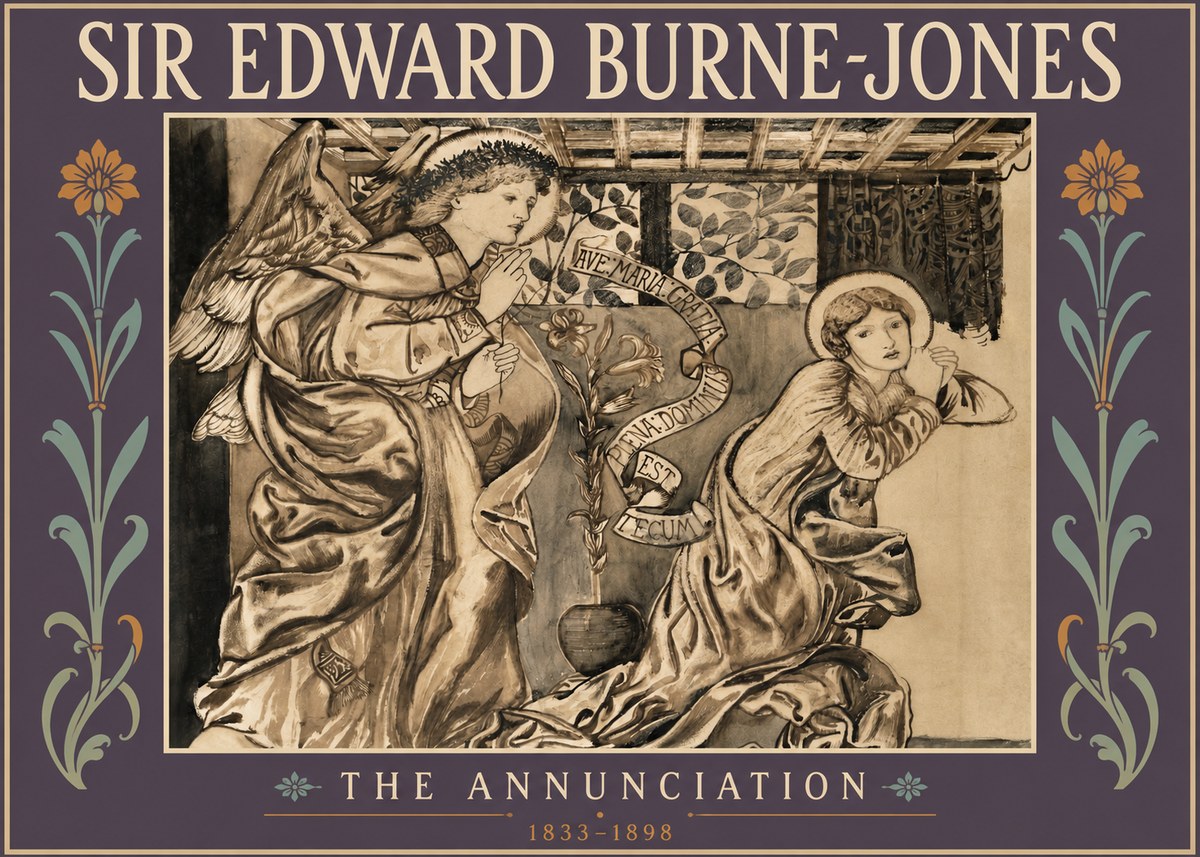 Edward Burne-Jones The Annunciation II No4 - Plakat