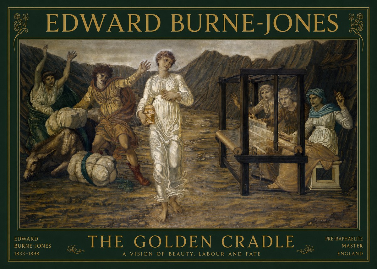 Edward Burne-Jones The Golden Cradle No1 - Plakat
