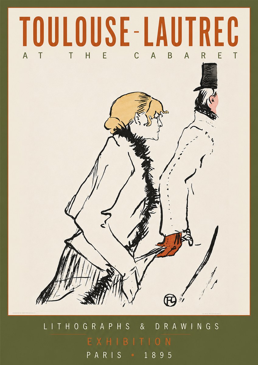 Toulouse-Lautrec At the Cabaret No2 - Plakat