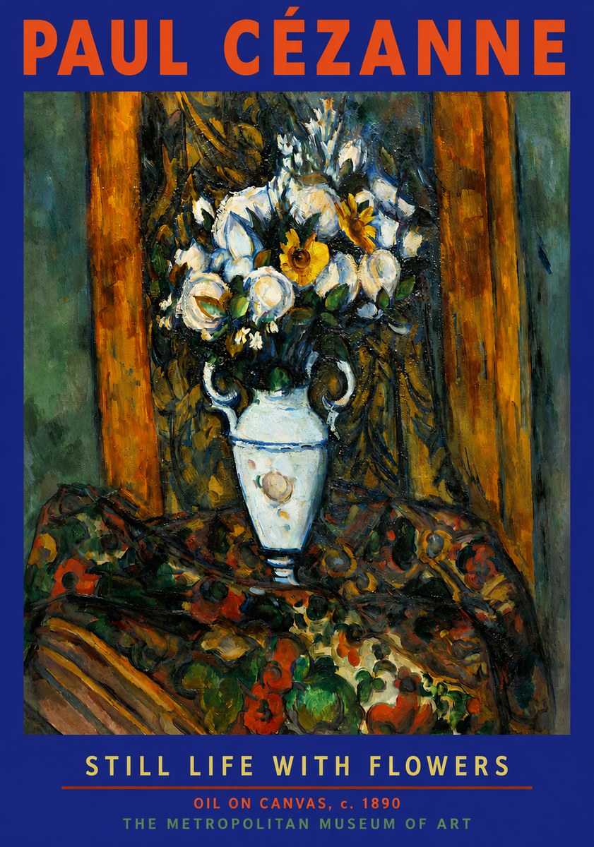 Paul Cézanne Still Life with Flowers No2 - Plakat