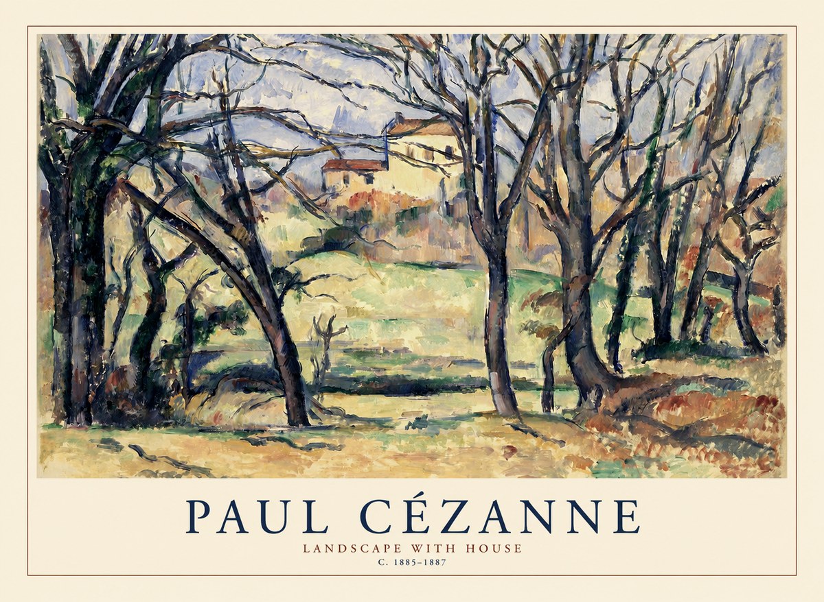 Paul Cézanne Landscape with House No1 - Plakat