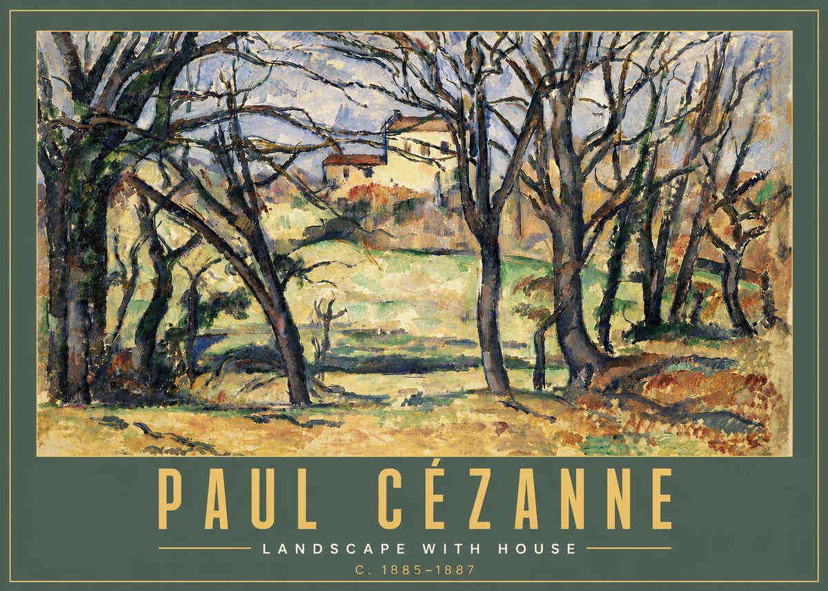 Paul Cézanne Landscape with House No6 - Plakat