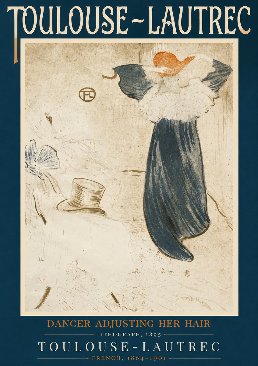 Toulouse-Lautrec Dancer Adjusting Her Hair No2 - Plakat