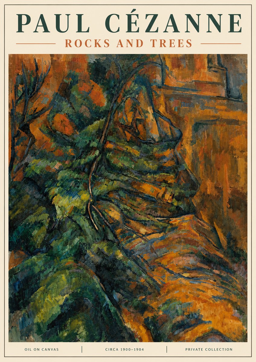 Paul Cézanne Rocks and Trees IV No4 - Plakat