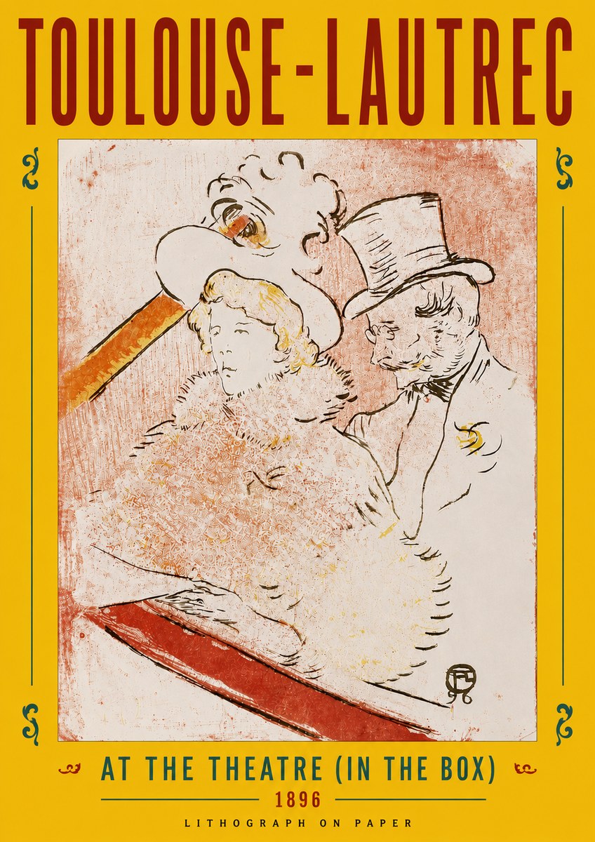 Toulouse-Lautrec At the Theatre (in the Box) No5 - Plakat
