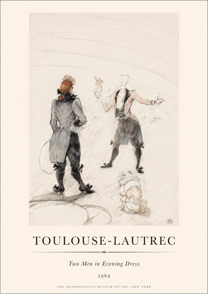 Toulouse-Lautrec Two Men in Evening Dress No1 - Plakat