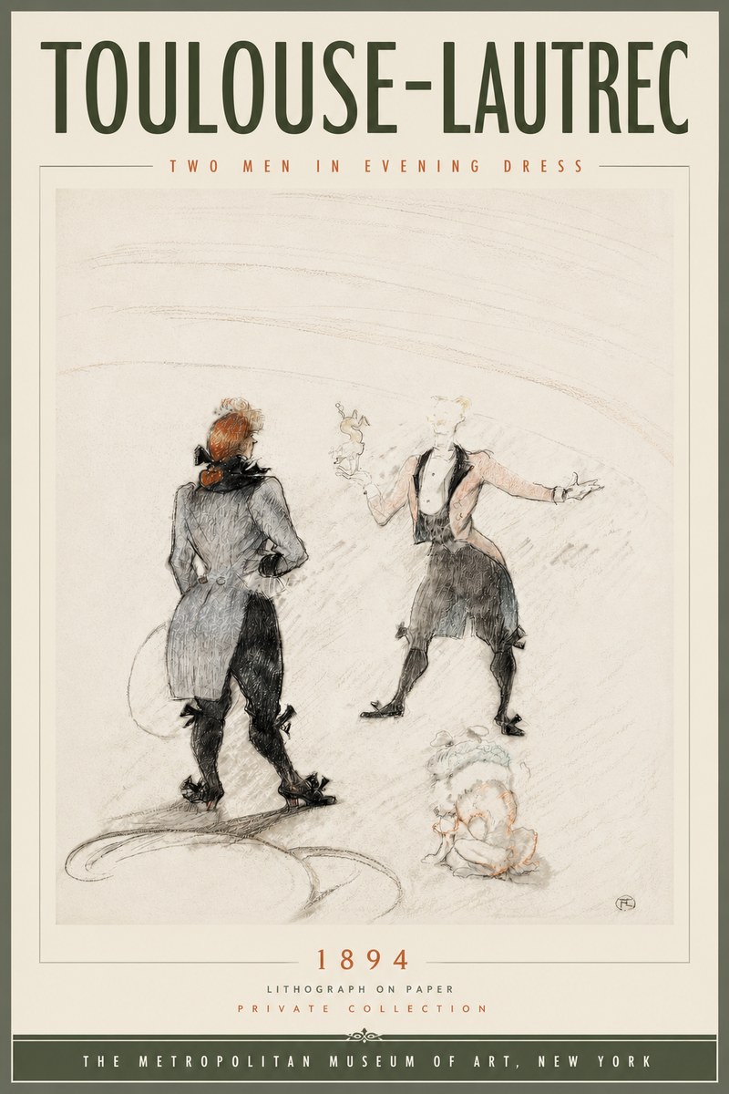 Toulouse-Lautrec Two Men in Evening Dress No5 - Plakat