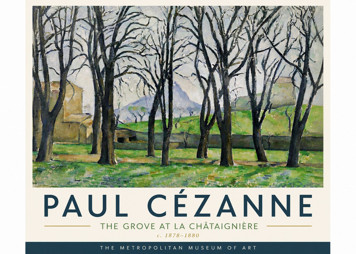 Paul Cézanne The Grove at La Châtaignière No6 - Plakat