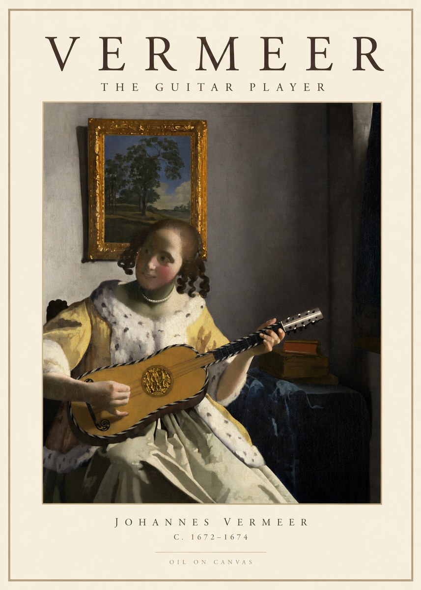 Vermeer The Guitar Player No1 - Plakat